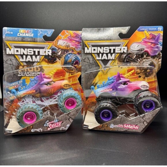 Monster Jam Sparkle Smash Mud Blaster Color Change & Sparkle Smash Series 43 Lot - Picture 1 of 5